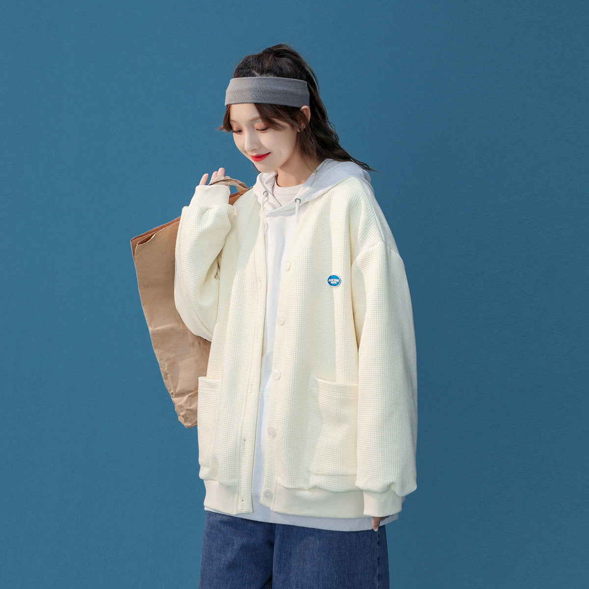 Cardigan college jacket Streetwear Fashion